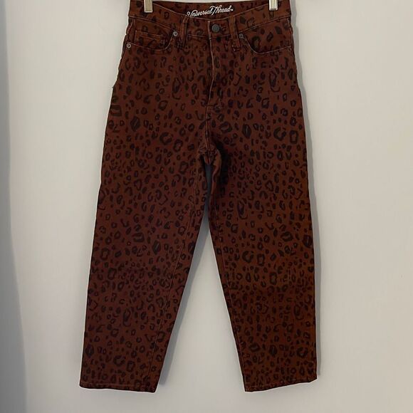 Universal Thread Denim Jeans. Cheetah Print. Vintage Straight.‎ Size 00/24R - Picture 5 of 10